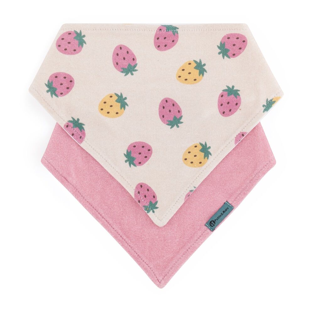PETITE&MARS Nyálkendő Luke 2 db Beige Strawberies&Dusty R...