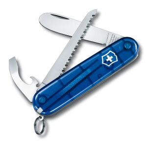 Victorinox Első Zsebkés 0.2373.T2 Kék lekerekített pengével, fűrésszel, üvegnyitóval és csavarhúzóval - Victorinox