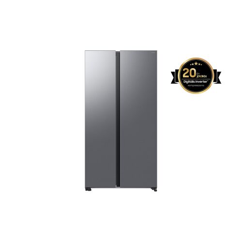 Samsung RS70F65QETEO Side-by-Side Kühlschrank mit AI-Energiesparmodus, 659 L, mattes Metall