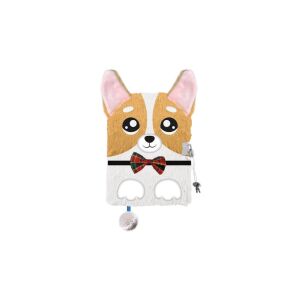 My little friend 3D szőrmés kulcsos napló Corgi mintával, A5 méret, 96 oldal - St. Majewski