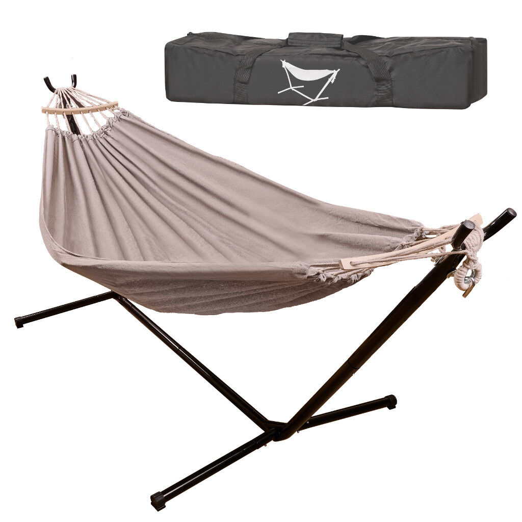 E-shop Dvojmiestna hojdacia sieť so stojanom + úložná taška 200cm 100kg