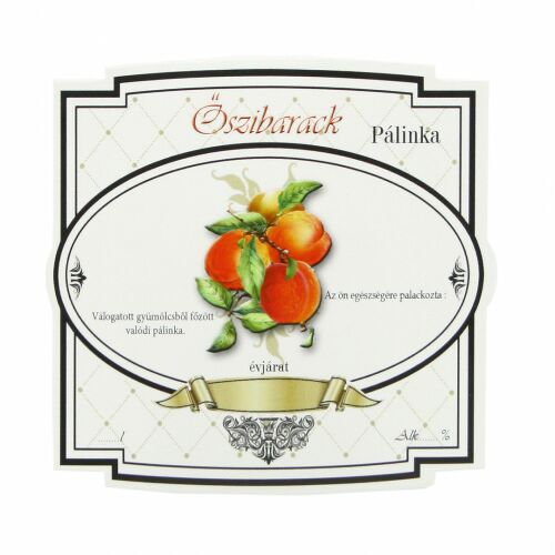 Pálinka címke széles 10 db/cs őszibarack 128704844