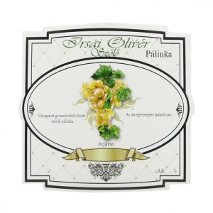 Pálinka címke széles 10 db/cs irsai olivér szőlő 128704896 - Bor & Pálinka főzés