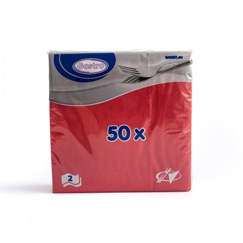 Eld. Szalvéta piros 2rtg 50db/cs 33X33cm 86501 128715944
