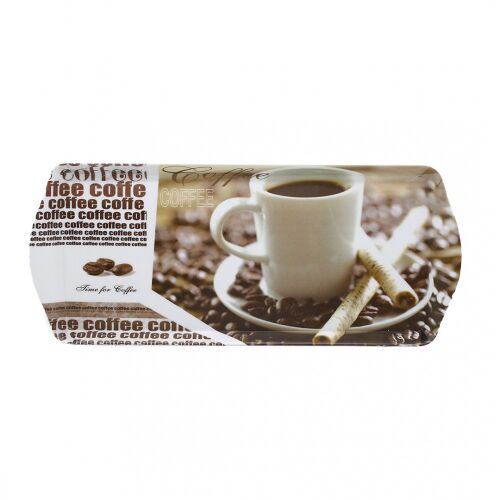 Tálca zserbós műa. Coffe time 38x16,5x2cm M40212 128723104
