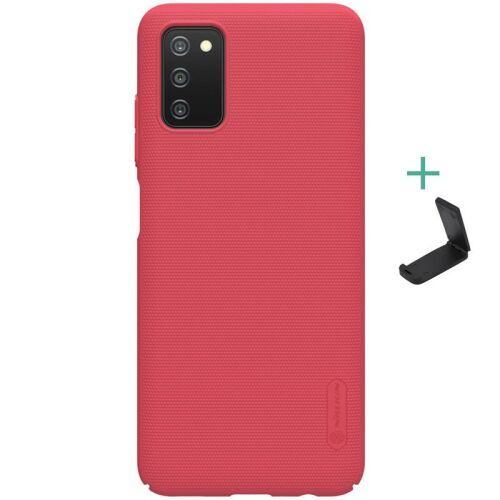 Piros Nillkin Super Frosted telefontok Samsung Galaxy A03s SM-A037F készülékhez állvánnyal