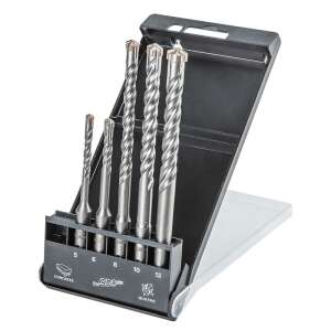 Sada vrtákov do betónu Graphite SDS Plus Quattro, 5 ks - 5, 6 x 110mm + 8, 10, 12 x 160mm - Nástroj