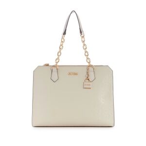 GUESS Ellison krémszínű közepes méretű shopper táska lánc részletekkel - Guess