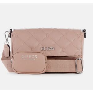 GUESS Markham púder rózsaszín crossbody táska levehető cipzáras zsebbel - Guess