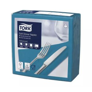 Tork szalvéta Soft Dinner 3r., 39X39, KÉKESZÖLD, 100db/csg, 12csg/karton 128751911 - Tork
