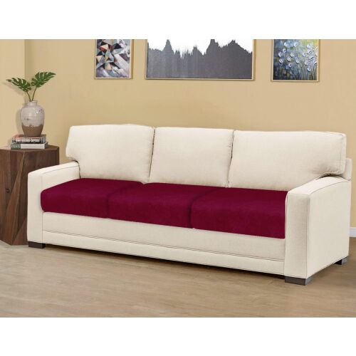 3er Set TIANSHU Sofa-Sitzschoner, Samt, Burgunderrot, 70 x 64 x 23 cm 136163658