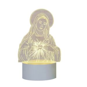 3D християнска нощна лампа с Дева Мария, захранвана от USB - Лампи и осветление