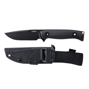 Sanrenmu S795-2 kés tokjával, fekete G10 markolat, 10Cr15CoMoV rozsdamentes acél penge, vadászathoz, kempingezéshez és kültéri tevékenységekhez - Vadászat