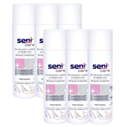 Seni Care Reinigungsschaum 6x500ml Packung, sanfte Hautpflege bei Inkontinenz