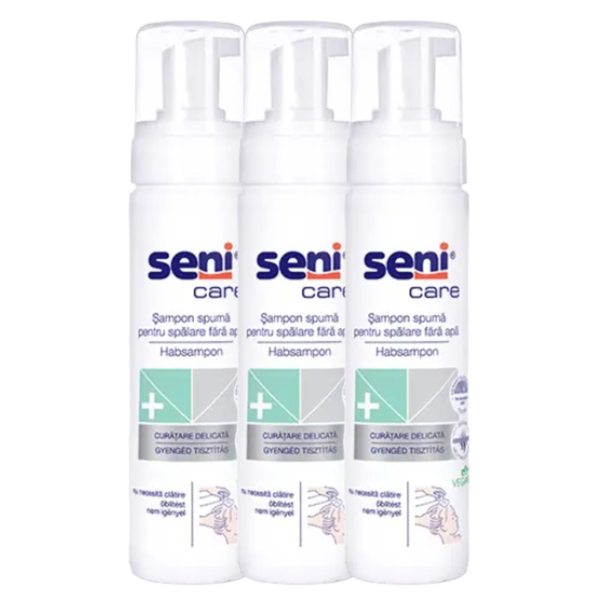 E-shop Seni Care Penový šampón bez vody 3x200ml