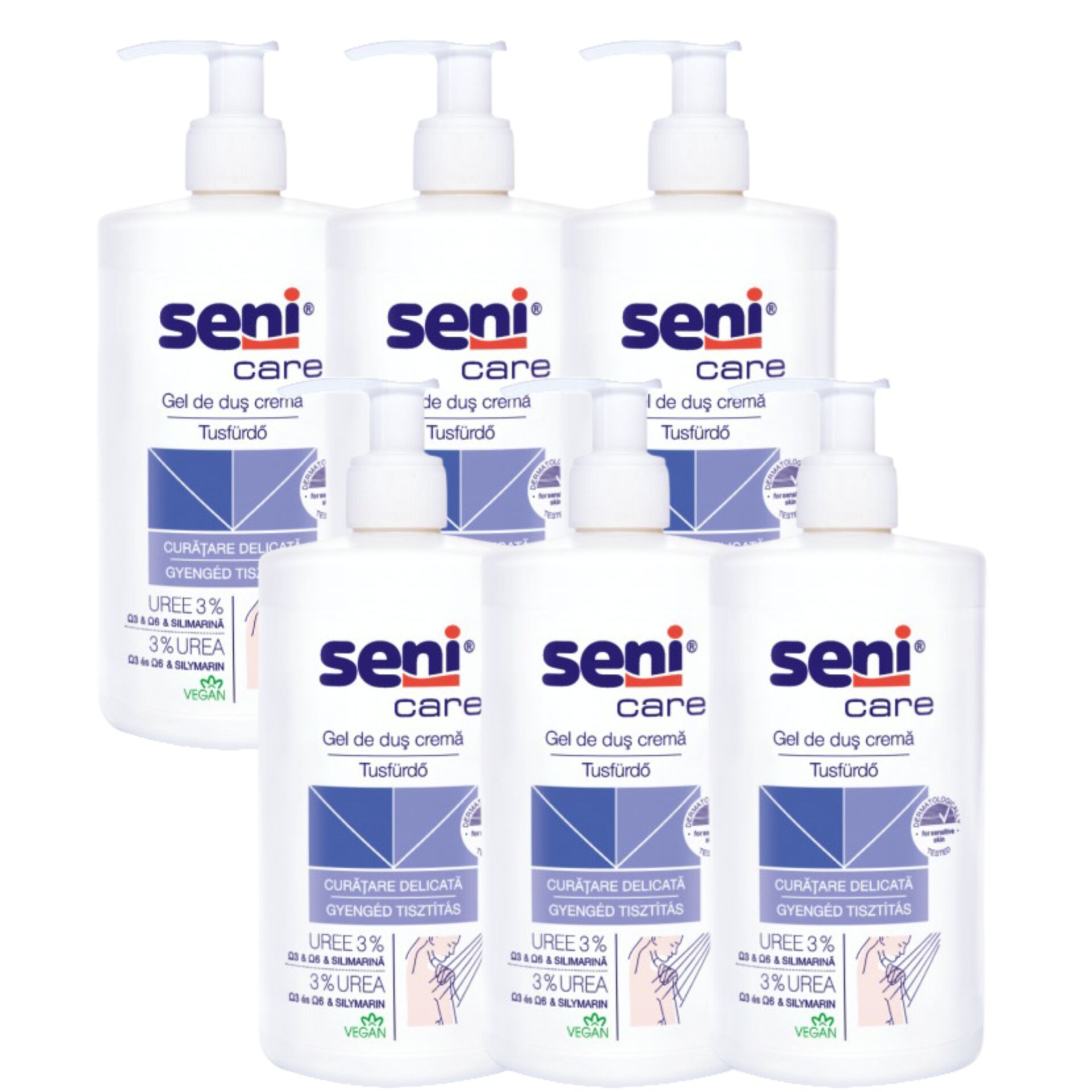 Seni Care hidratáló Tusfürdő 6x500ml