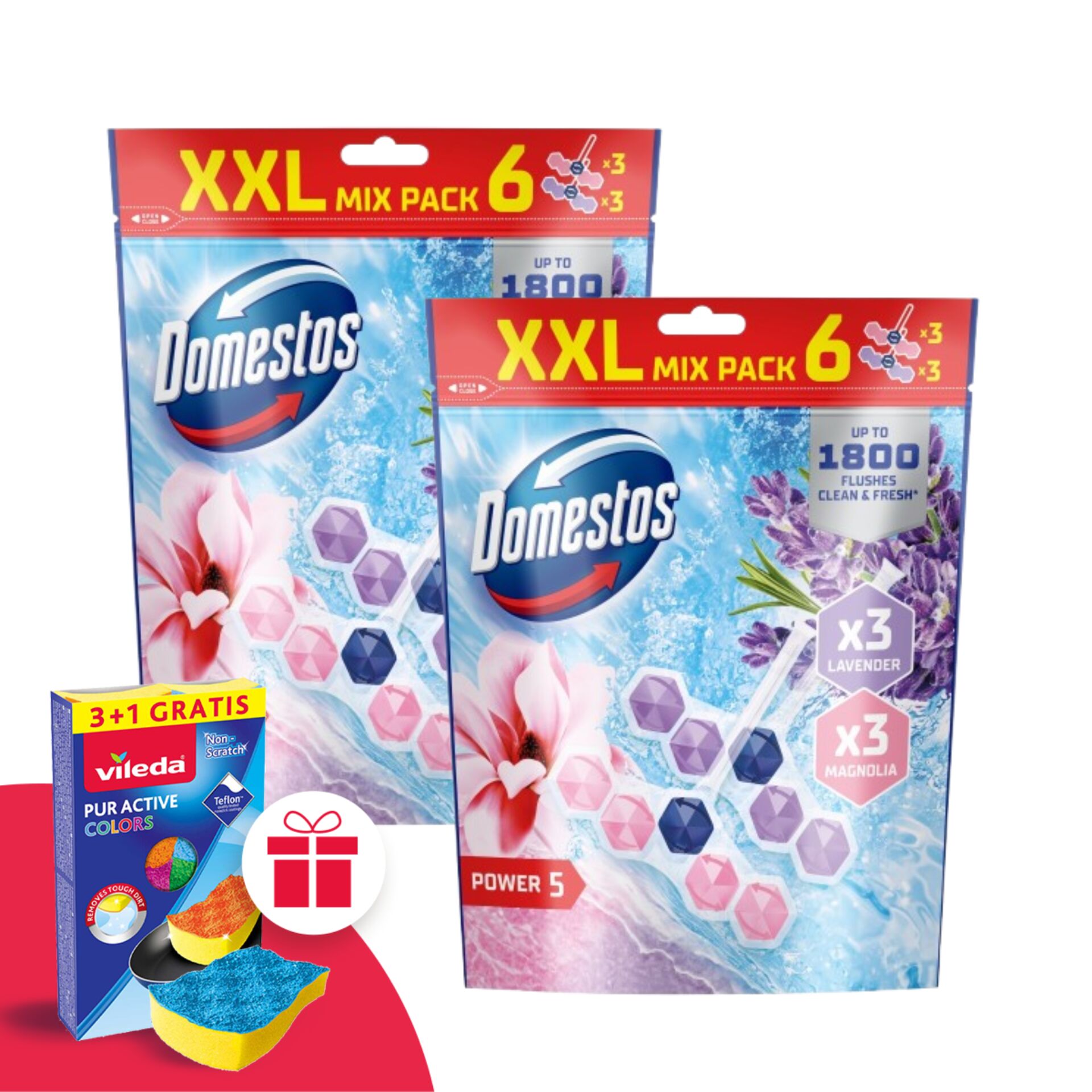 E-shop Domestos Power5 Toaletný osviežujúci blok mix Magnólia &amp;amp;...