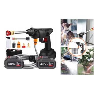 Hayami 48V akkus magasnyomású mosó akkumulátorral és tartozékokkal, ideális autómosáshoz, kerttisztításhoz és kültéri használatra - Kert