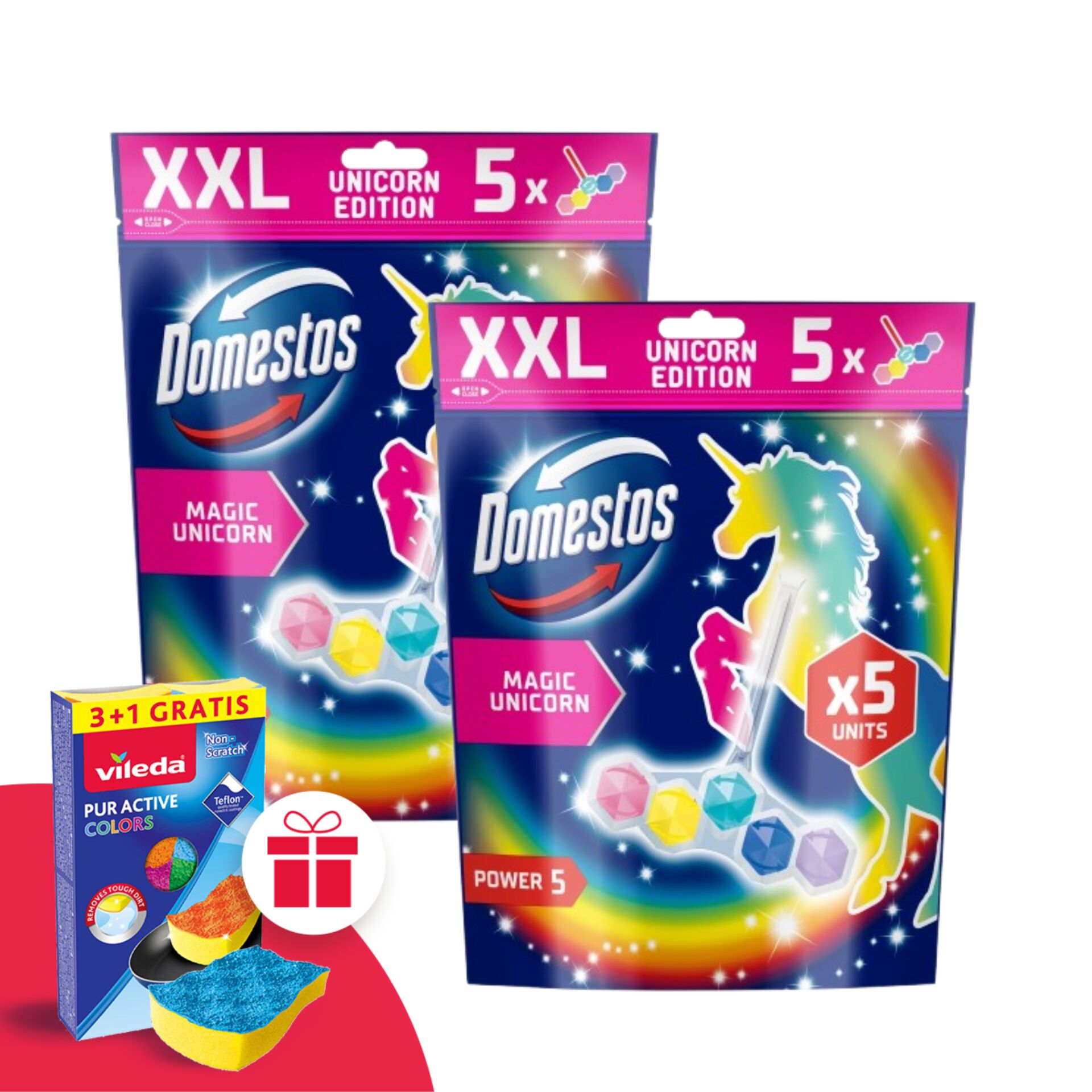 E-shop Domestos Power5 Blok na osvieženie toalety Magic Unicorn (10x50g)...