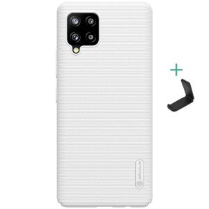 Nillkin Super Frosted fehér tok Samsung Galaxy A42 5G és M42 5G telefonhoz állvánnyal - Nillkin