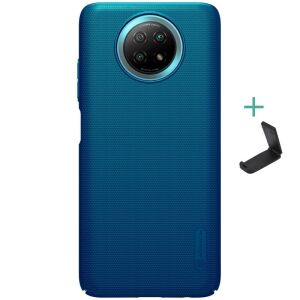 Nillkin Super Frosted telefontok Xiaomi Redmi Note 9 5G-hez, kék, állvánnyal - Nillkin