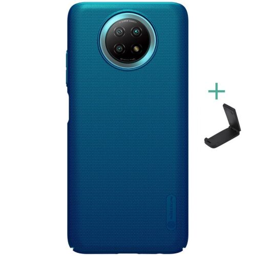 Nillkin Super Frosted telefontok Xiaomi Redmi Note 9 5G-hez, kék, állvánnyal