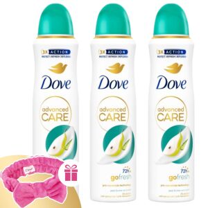 Dove Advanced Care Go Fresh Kruška & Aloe Vera Antiperspirant Dezodorans 3x150ml s Poklon Traka za Kosu - Dove