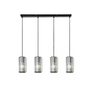 Rábalux Veness 4-lámpás függeszték, fekete, füstszínű üvegburákkal - Lámpa & Világítás