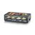 Grill raclette Severin Black Line Lite cu mâncare pe plăcile de grătar și raclette