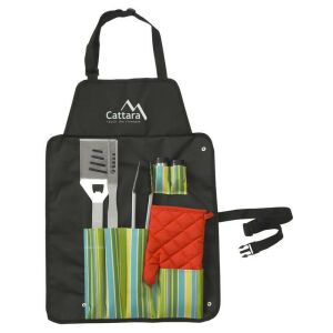 Grillezőszerszám készlet 7db-os köténnyel