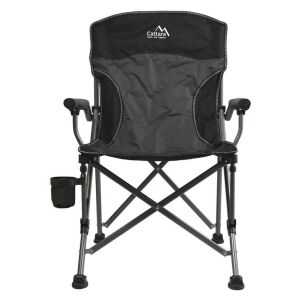 Cattara Merit XXL összecsukható kempingszék karfával és pohártartóval, fekete - Cattara