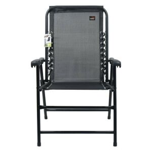 Cattara TERST fekete összecsukható kerti szék, elülső nézet - Cattara