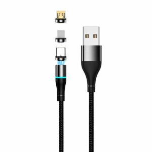 Setty USB-A - Type-C/Lightning/micro USB kábel 2A 1m - fekete 128811997 - Setty