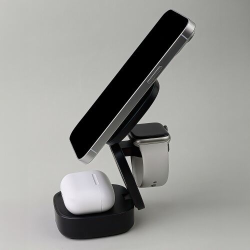 Maxlife MXWC-06 3 az 1-ben mágneses vezeték nélküli töltő 15W - fekete