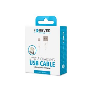 Forever USB-A - Lightning kábel 1A 1m - fehér 128828152 - Kábel & Tartozék