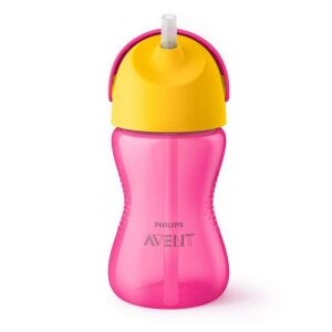 Philips Avent SCF798/02 Trinkbecher mit flexiblem Strohhalm 300ml, rosa und gelb - Trinkbecher, Becher
