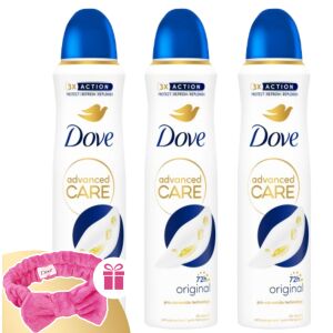 Dove Original Antiperspirant Deodorant 3x150ml s Darčekovou Čelenkou - Dove