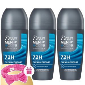 Dove Men+Care Clean Comfort Antiperspirant 3-pack with free headband - Dove