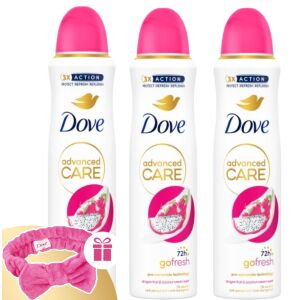 Dove Advanced Care Go Fresh Dezodor Dračie ovocie a kokos 3 kusy s darčekovou čelenkou - Dove