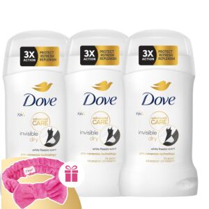 Dove Advanced Care Invisible Dry deodorant 3-pack with free pink headband - Dove