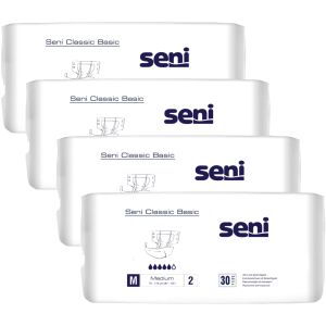 Seni Classic Basic Medium adult diapers, 4 packs of 30 - Home care