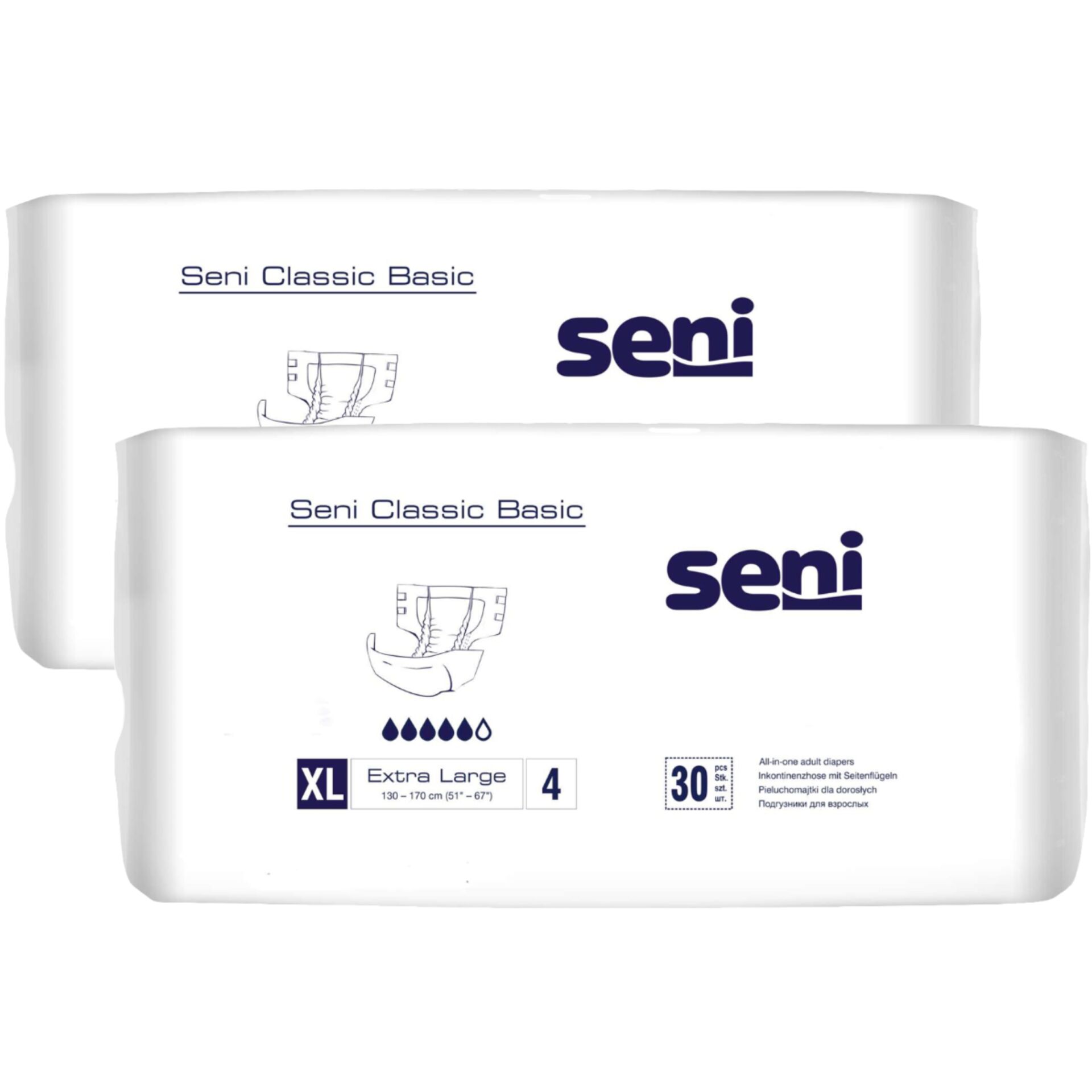 Seni Classic Basic Extra Large 4 Felnőtt pelenka 130-170cm (2x30db)