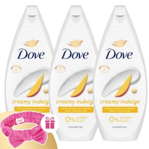 Dove Creamy Indulge Shower Gel 3x450ml with Free Headband - Bathroom