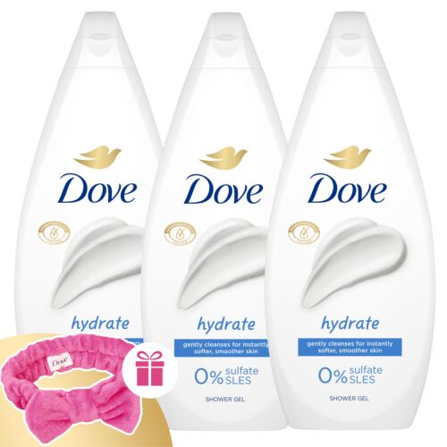 Dove Hydrate Cream Bath 3x720ml + darčeková gumička do vlasov