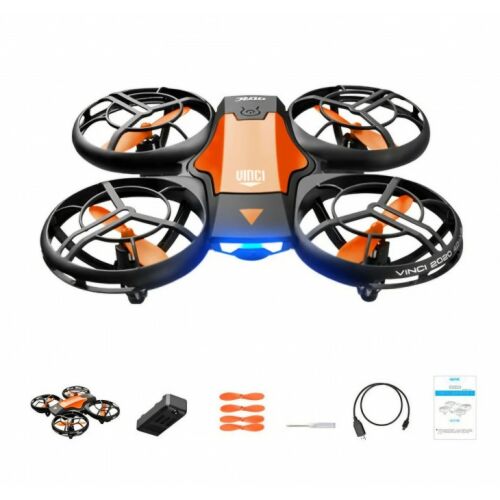 Dron 4DRC V8 Vinci Mini z akcesoriami, pomarańczowo-czarny, kamera 1080p, GPS, Wi-Fi