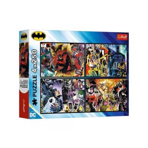 Trefl Batman Gotham Eroi și Răufăcători Puzzle 4x250 Piese Cutie - Puzzle 3D & Puzzle cu burete
