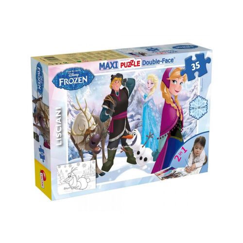 Lisciani Kraina Lodu 2w1 Maxi Puzzle i Kolorowanka, 35 elementów, 70x50cm, pudełko