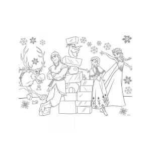 Kraina Lodu 2 kolorowanka z Elsą, Anną, Kristoffem, Svenem i Olafem - Puzzle i układanki