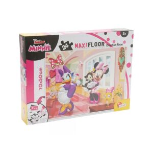 Lisciani Disney Myszka Minnie 2w1 Maxi Puzzle Podłogowe i Zestaw do Kolorowania - 24 elementy, zapakowane - Puzzle i układanki
