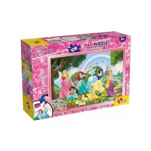 Lisciani Disney Princess Rainbow 2w1 puzzle i kolorowanka 108 elementów, 70x50cm, w pudełku - Puzzle i układanki